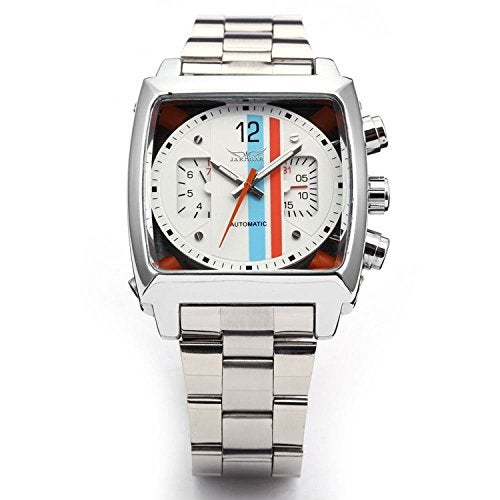 FANMIS Mens Outdoor Sports Automatic Mechanical Analog Date Day Army Silver Stainless Steel Wrist Watch - Image 1