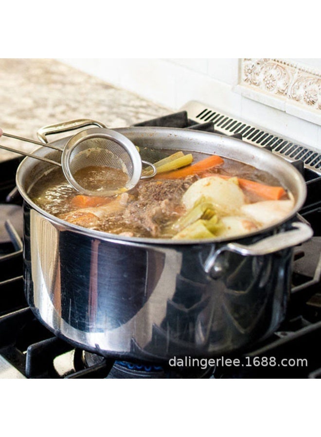 مجموعة من 3 مصافي شبكية من الفولاذ المقاوم للصدأ مع مقبض مصفاة سلكية منخل للمطبخ المنزلي (8 سم، 14 سم، 20 سم) - Image 2