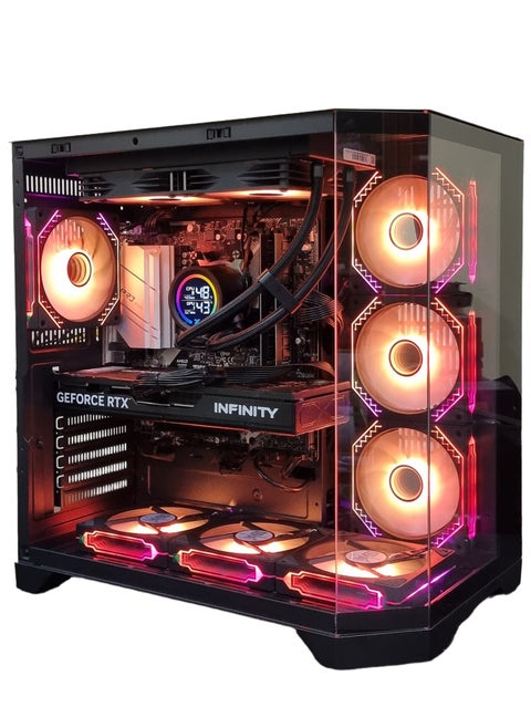 كمبيوتر ألعاب رايزن ٧ ٥٧٠٠ إكس | بطاقة رسومات RTX ٥٠٦٠TI سعة ١٦ جيجابايت GDDR7 | ذاكرة وصول عشوائي DDR4 سعة ٣٢ جيجابايت بتردد ٣٢٠٠ ميجاهرتز | قرص صلب NVME سعة ١ تيرابايت من الجيل الثالث | مبرد سائل ٢٤٠ مم | نظام ويندوز ١١ برو | هيكل حاسوب FT418 أسود | متوافق مع الواي فاي
