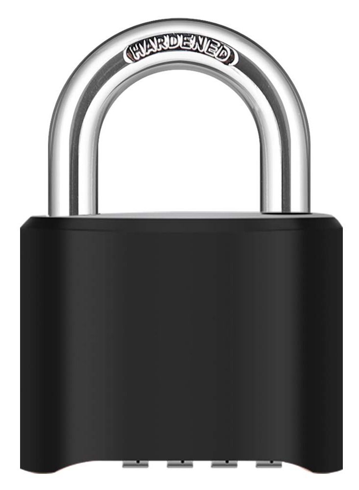 4 Digit Heavy Duty Combination Lock Outdoor Waterproof Padlock 1.3 Inch Shackle for Gate, Fence,Toolbox, Case, Hasp Storage, Gym Locker, Sports Locker, School Locker (Black) - Image 1