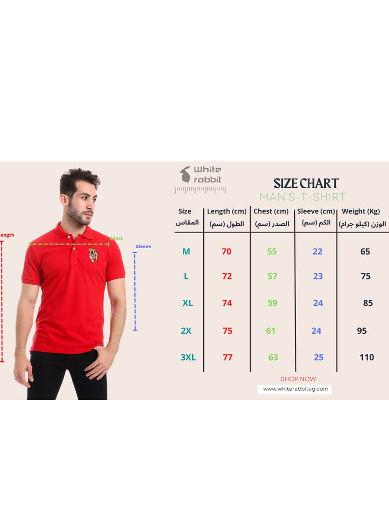 WHITE RABBIT Stitched Chest Logo Pique Patterned Polo Shirt  - Image 5