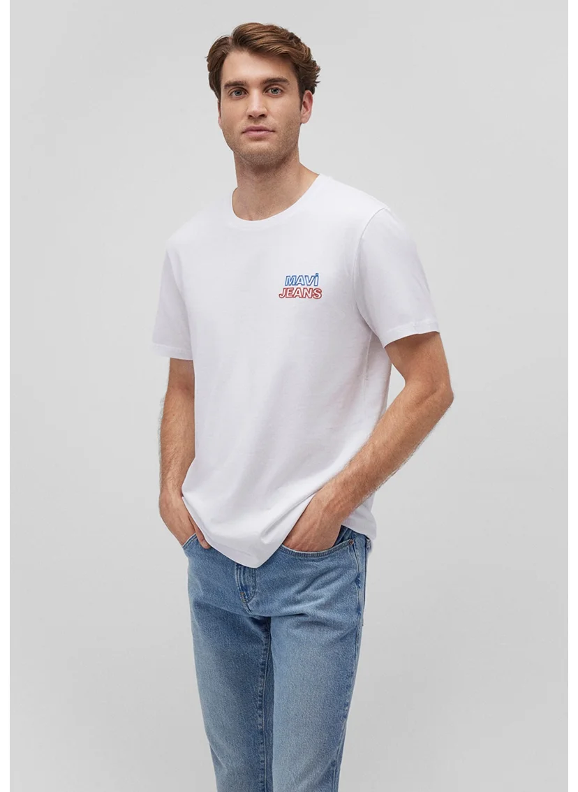 MAVI Blue Jeans Printed White T-Shirt 066841-620