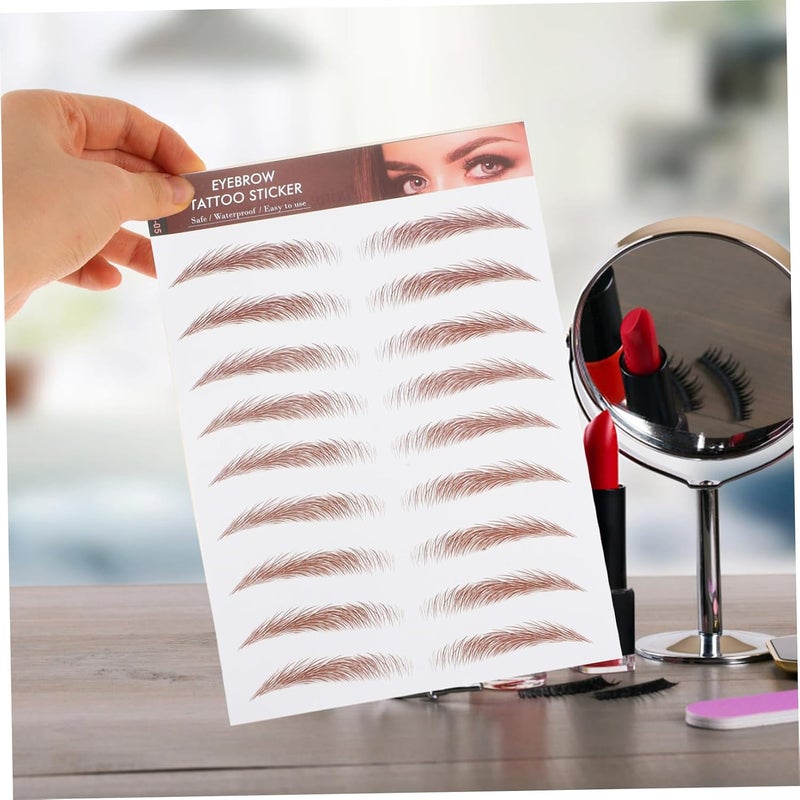 Storage transit efficiency build 6sheets Realistic Eyebrow Stickers Water Transfer Tattoo Brows Temporary Makeup Adhesive Stamps Easy daily handling design - Image 4