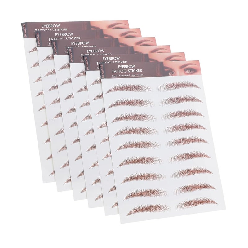 Storage transit efficiency build 6sheets Realistic Eyebrow Stickers Water Transfer Tattoo Brows Temporary Makeup Adhesive Stamps Easy daily handling design - Image 1