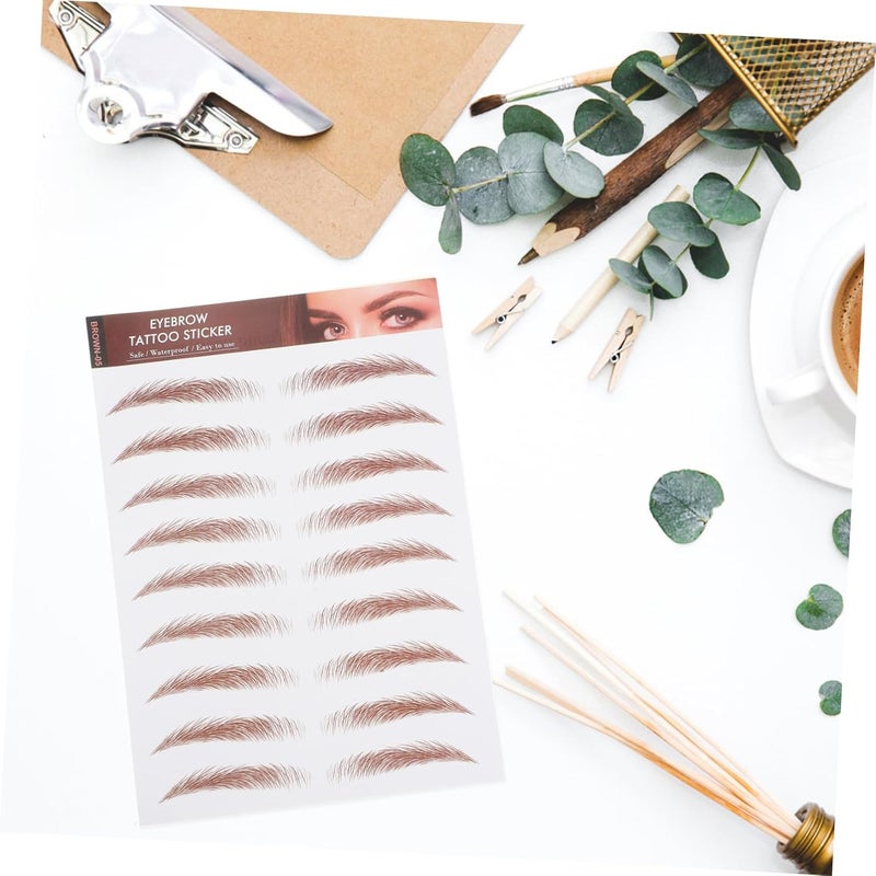 Storage transit efficiency build 6sheets Realistic Eyebrow Stickers Water Transfer Tattoo Brows Temporary Makeup Adhesive Stamps Easy daily handling design - Image 5