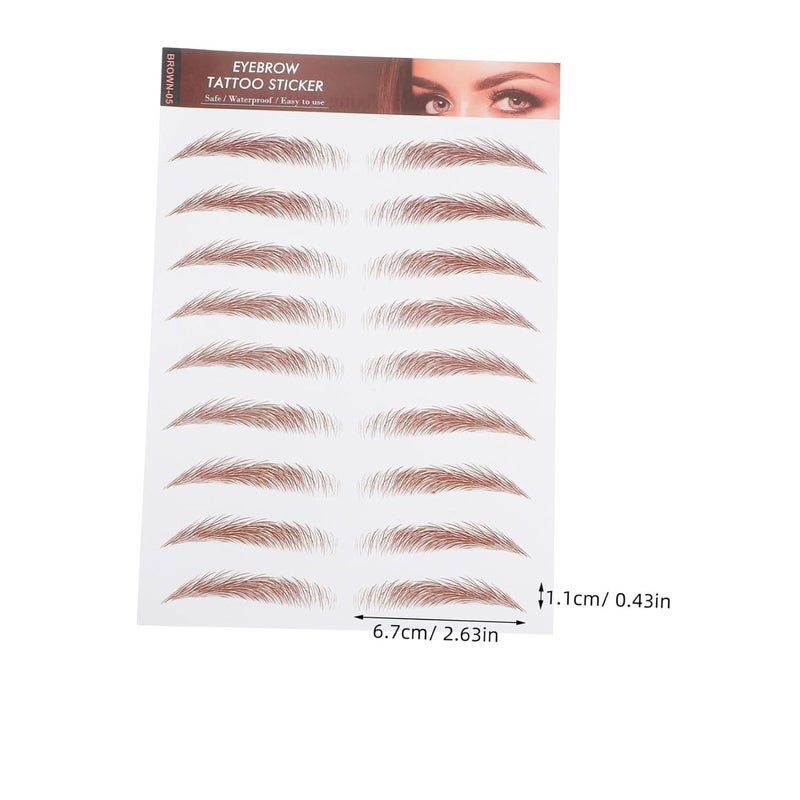 Storage transit efficiency build 6sheets Realistic Eyebrow Stickers Water Transfer Tattoo Brows Temporary Makeup Adhesive Stamps Easy daily handling design - Image 2