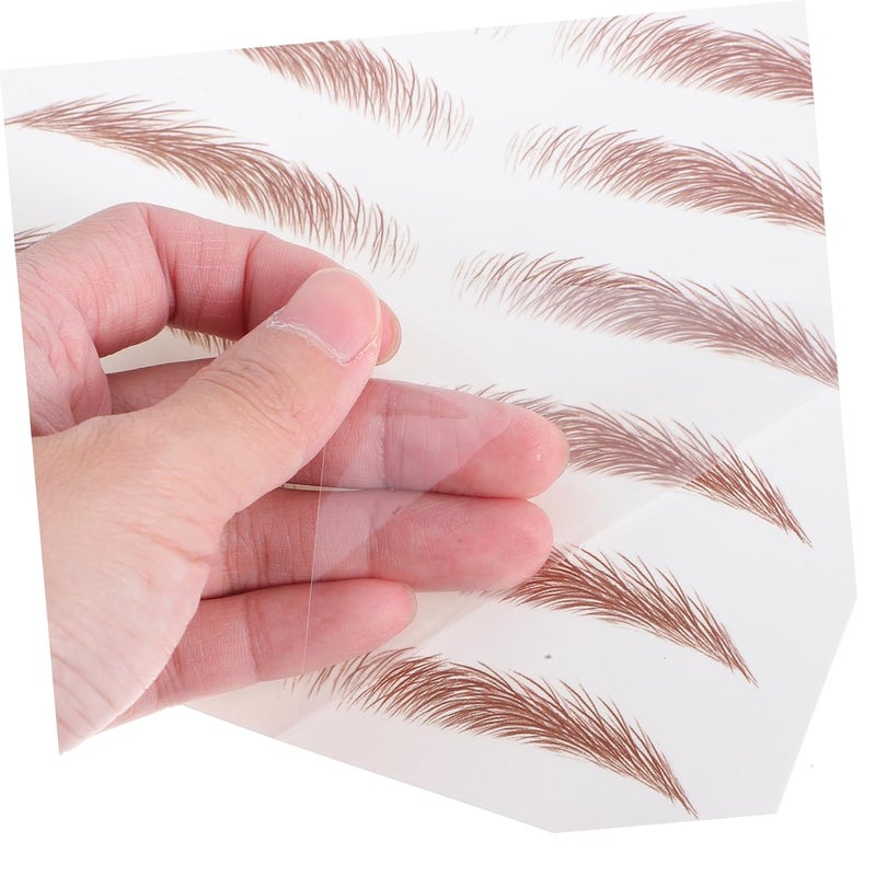 Storage transit efficiency build 6sheets Realistic Eyebrow Stickers Water Transfer Tattoo Brows Temporary Makeup Adhesive Stamps Easy daily handling design - Image 3