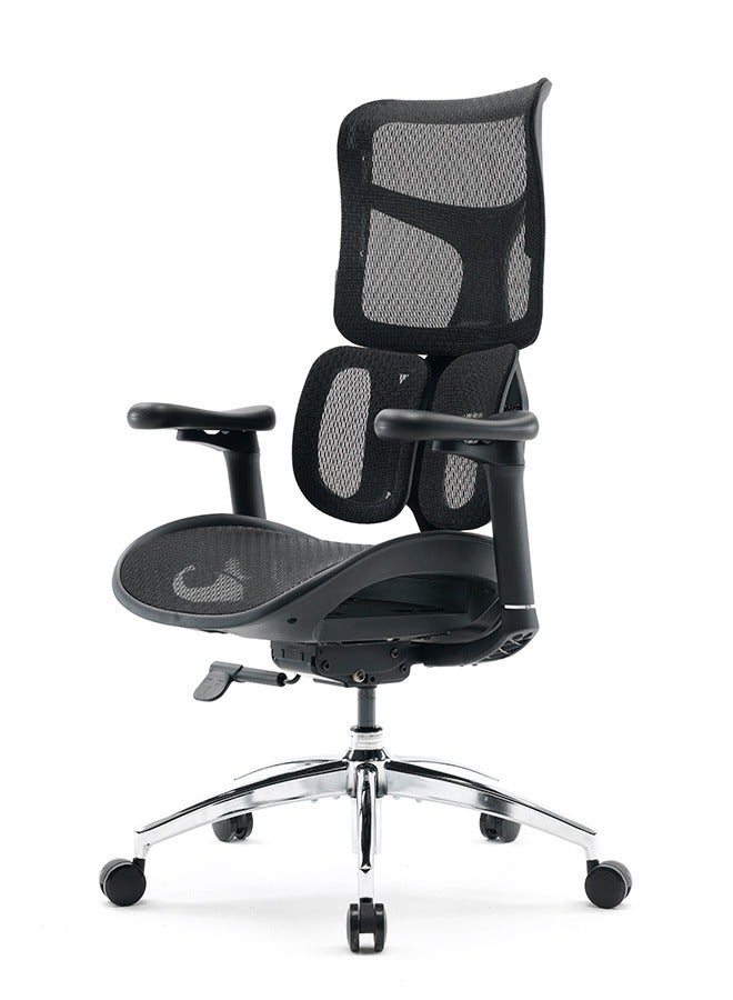 SIHOO S100 Ergonomic Office Chair, 6D Dynamic Lumbar Support, Adjustable Seat Depth, Ultra Soft 3D Armrests, Adjustable Backrest Home Office Chair, Big and Tall Computer Chair (Black) - Image 1