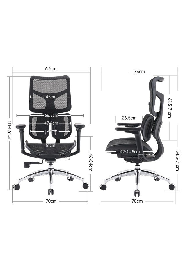 SIHOO S100 Ergonomic Office Chair, 6D Dynamic Lumbar Support, Adjustable Seat Depth, Ultra Soft 3D Armrests, Adjustable Backrest Home Office Chair, Big and Tall Computer Chair (Black) - Image 2