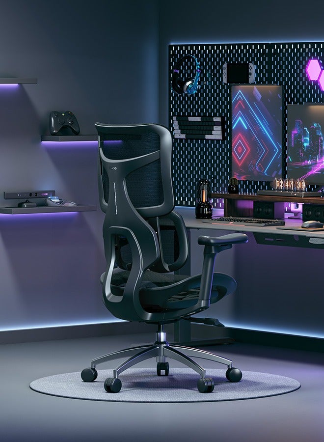 SIHOO S100 Ergonomic Office Chair, 6D Dynamic Lumbar Support, Adjustable Seat Depth, Ultra Soft 3D Armrests, Adjustable Backrest Home Office Chair, Big and Tall Computer Chair (Black) - Image 4