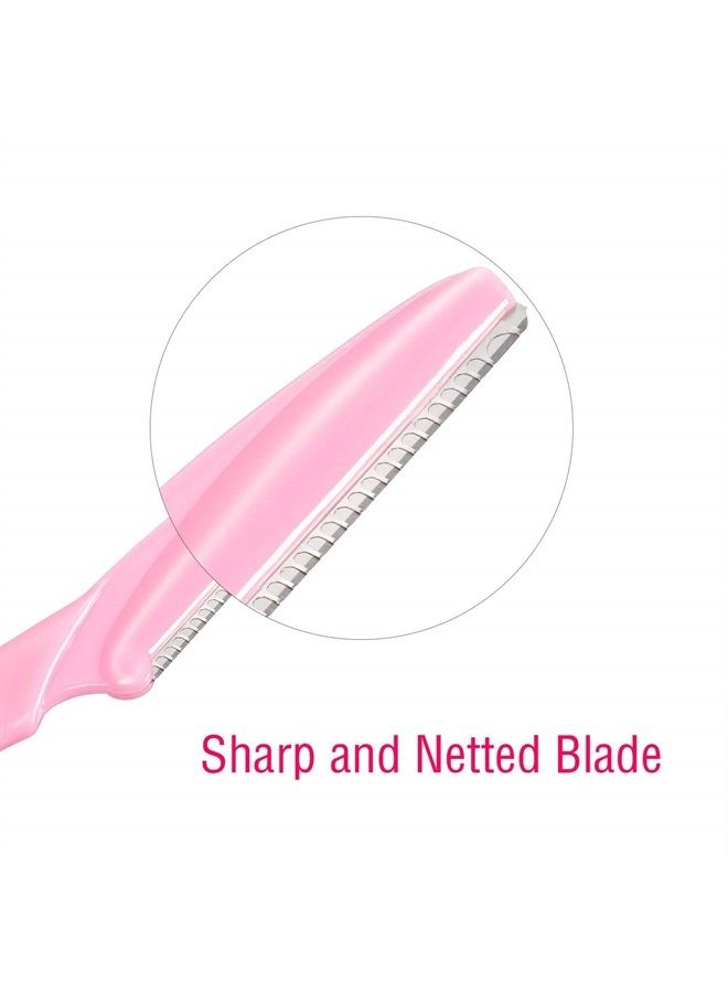 BOAO 24 Pieces Eyebrow Razor Facial Razor Shaper Trimmer with Precision Cover (Rose Red, Yellow, Green, White, Black, Blue, Pink and Orange)