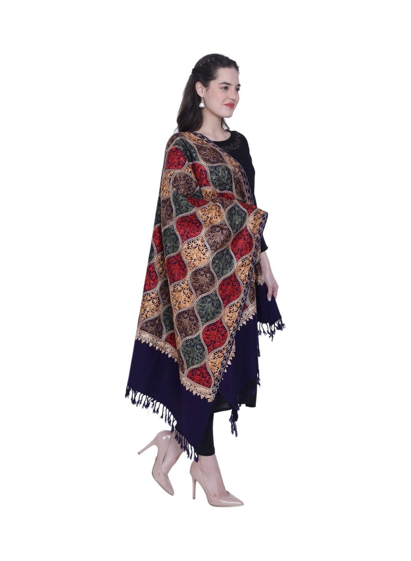 Women's Kashmiri Aari Embroidered Wool Stole - Image 1