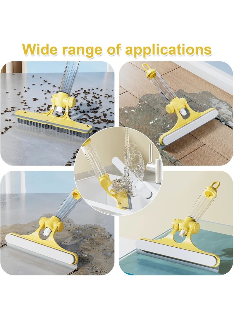 SYOSI Glass Cleaning Squeegee, 4-in-1 Adjustable Angle Window Cleaner with Scrub Brush Spray and Sponge, Multi-Purpose Shower Car Mirror Glass Wiper for Home and Auto Cleaning - Image 5