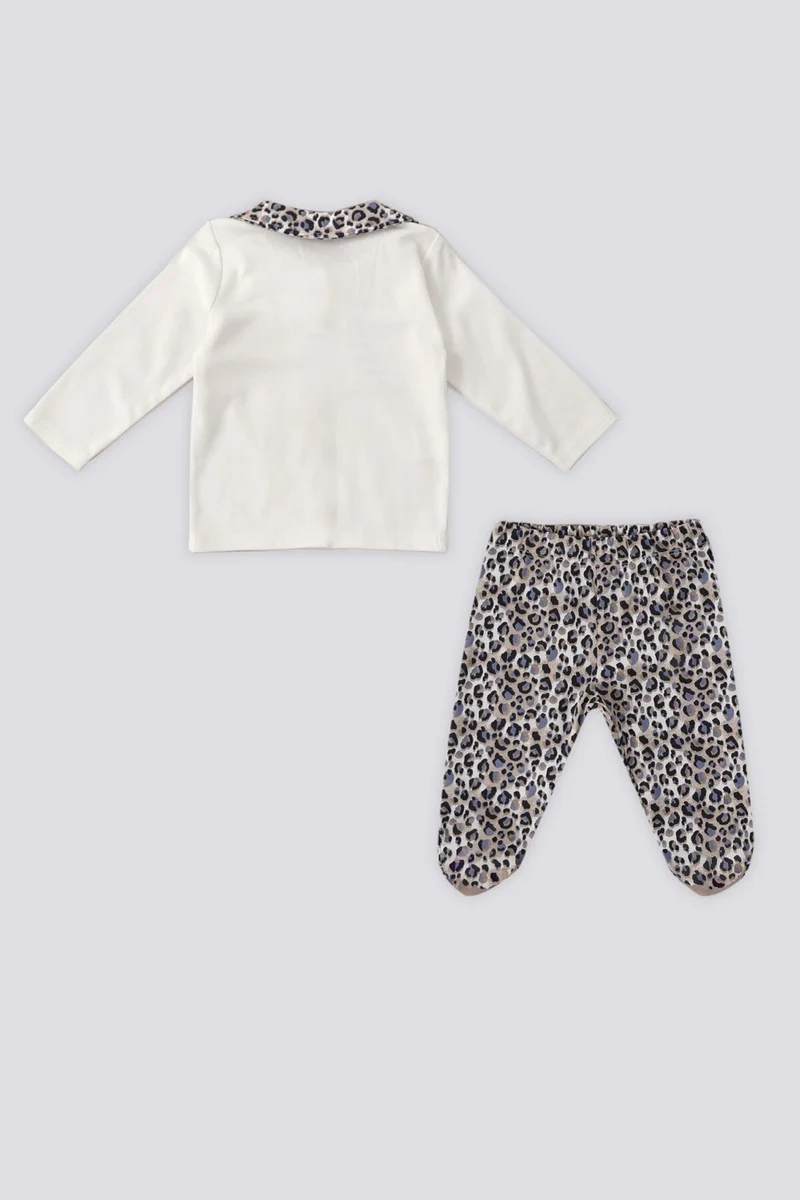 U.S. Polo Assn. Cream Hat and Shirt Collar Baby 3-Piece Set