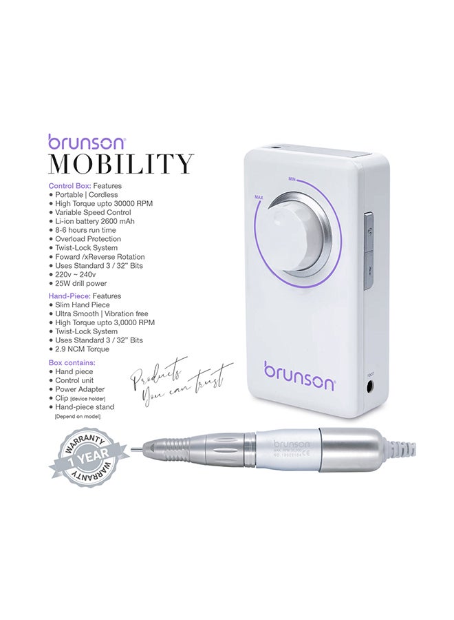 brunson قلم مثقاب أظافر كهربائي، مثقاب أظافر، 30000 دورة في الدقيقة - Image 2