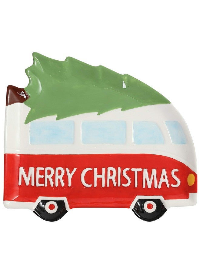 ستيفاني إمبورتس لوحة سيراميك مميزة على شكل حافلة لعيد الميلاد المجيد، مقاس 10 بوصات، من ستيفاني إمبورتس - Image 1