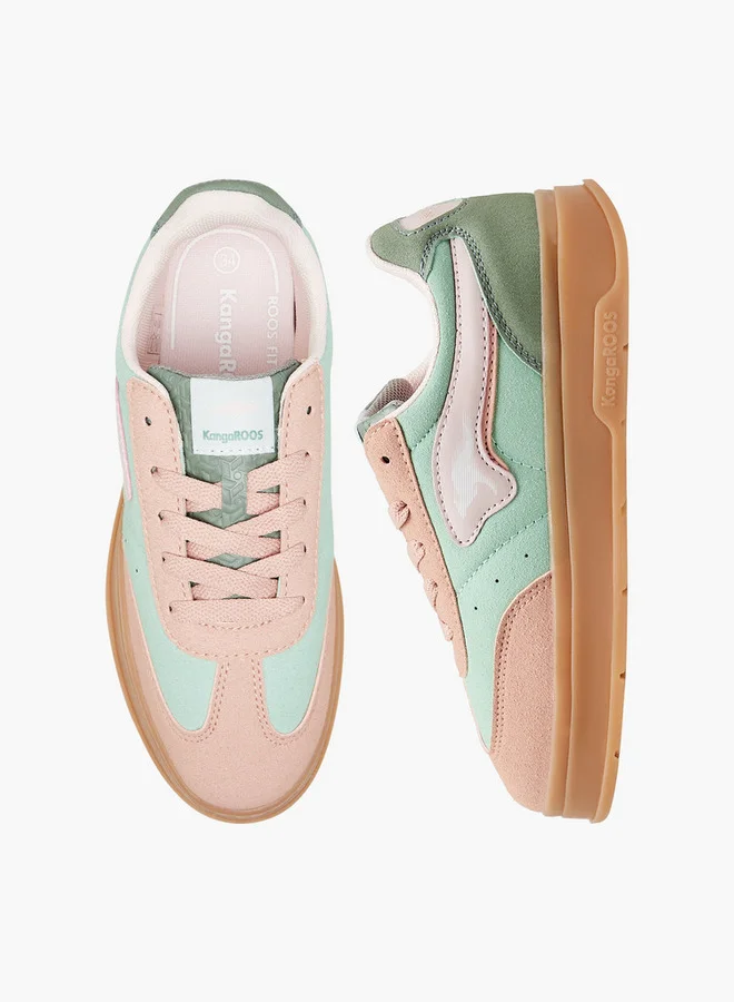 kangaROOS Girls' Panelled Sports Shoes with Lace-Up Closure