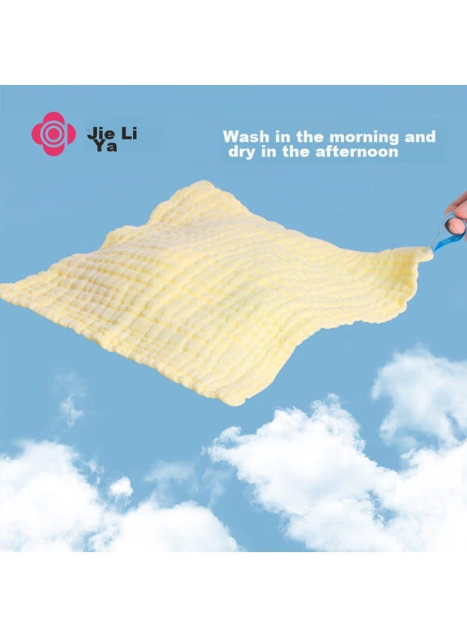 جريس Grace Pure Cotton Gauze Towel، منديل سيلان الأطفال للأطفال، فوطة غسيل وجه للأطفال، للمواليد الجدد، 30*30 سم، 4 قطع في العبوة - Image 2