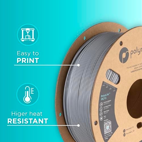 polymaker خيوط بوليمكر PETG 1.75 مم 1 كجم رمادي لطابعة ثلاثية الأبعاد، خيوط بوليلايت PETG للطباعة ثلاثية الأبعاد 1.75 مم، دقة الأبعاد +/- 0.03 مم، الطباعة مع معظم الطابعات ثلاثية الأبعاد - Image 5