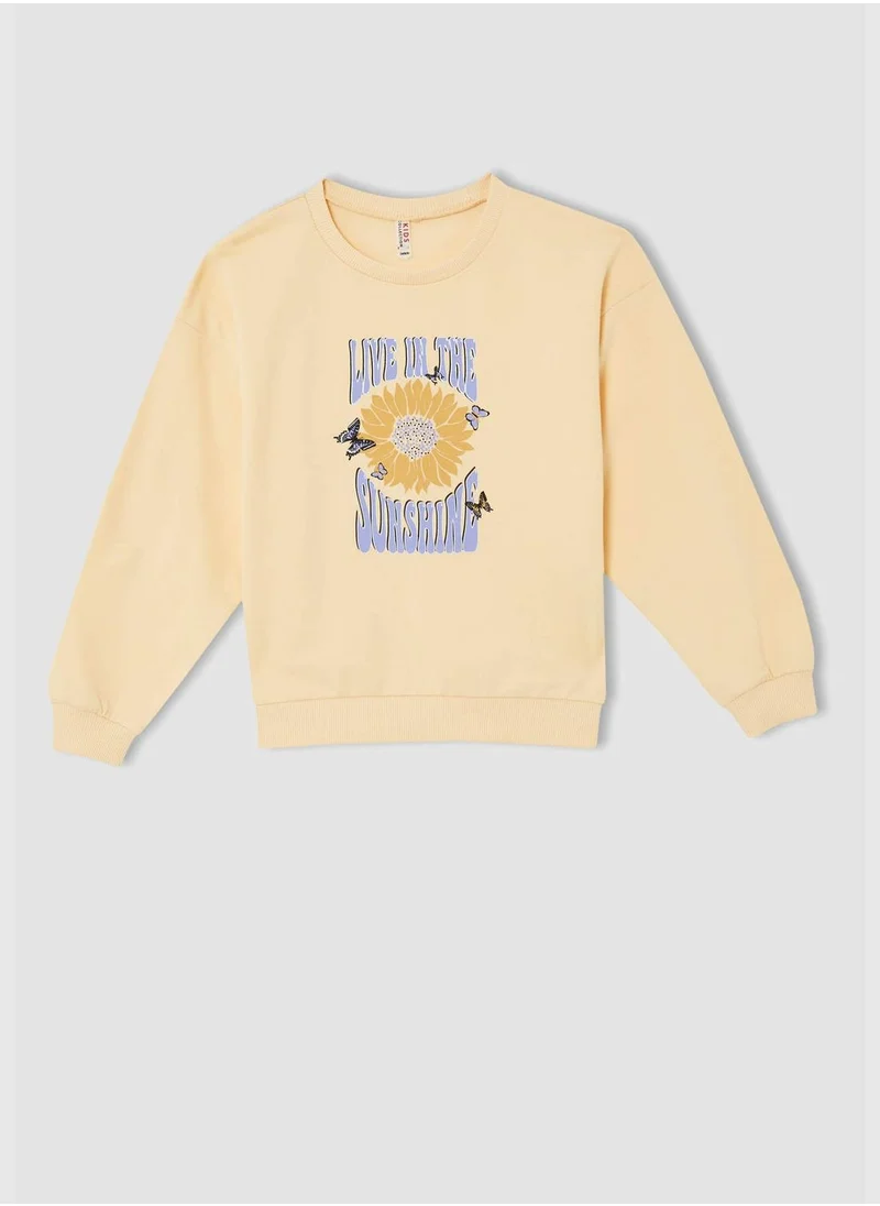 DeFacto Girl Regular Fit Crew Neck Sweat Shirt