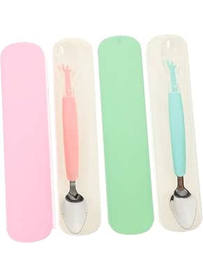 Stainless Steel Dredging Spoon Set of 2 Kitchen Utensils for Kids Random Color - Image 1