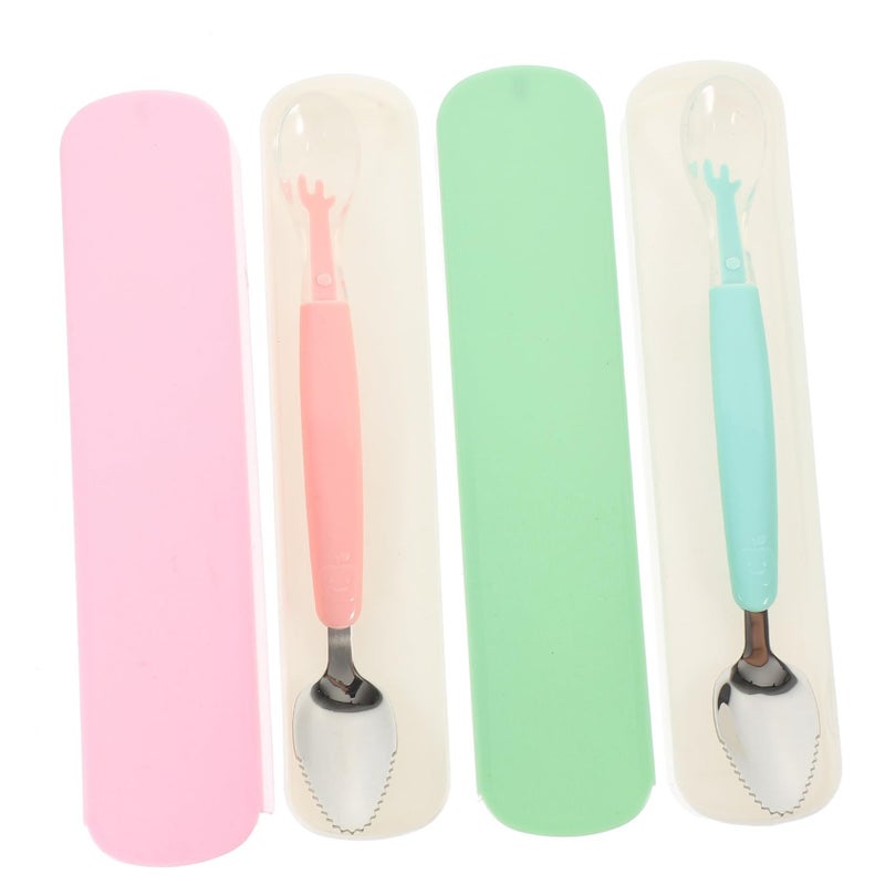Stainless Steel Dredging Spoon Set of 2 Kitchen Utensils for Kids Random Color - Image 2