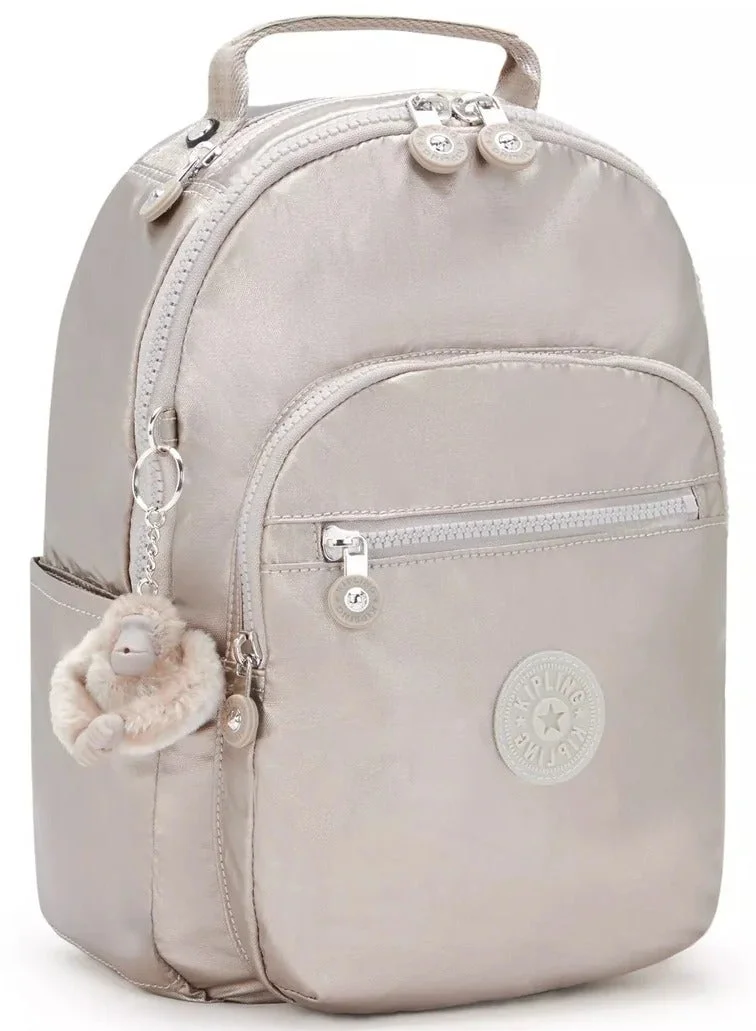 Kipling  Seoul S Female Small Backpack With Tablet Compartment - Metallic Glow for Women | Best Price UAE