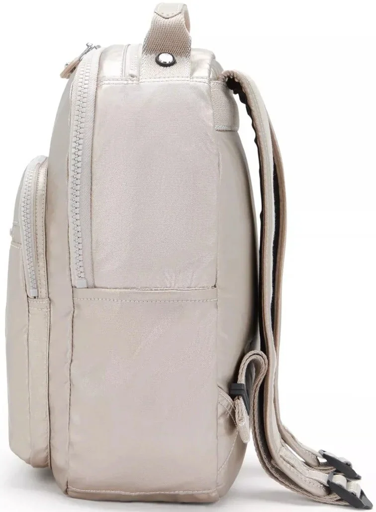 Kipling  Seoul S Female Small Backpack With Tablet Compartment - Metallic Glow for Women | Best Price UAE