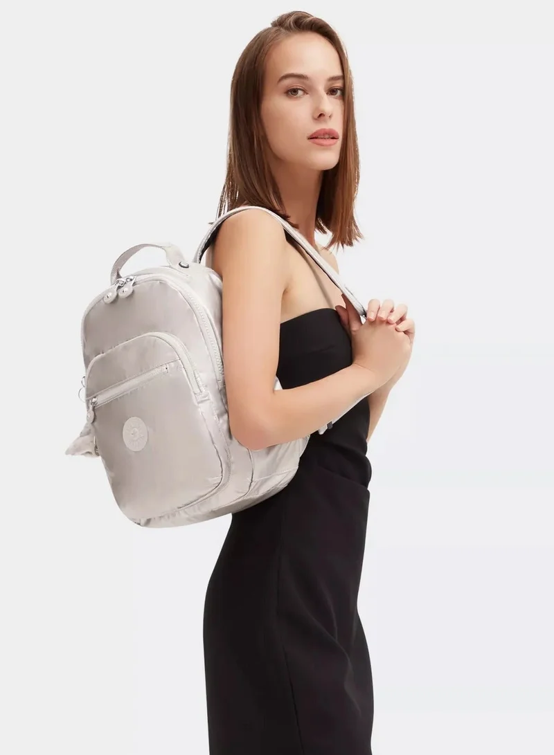 Kipling  Seoul S Female Small Backpack With Tablet Compartment - Metallic Glow for Women | Best Price UAE