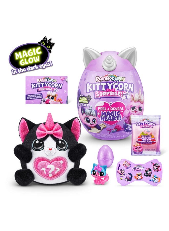 Rainbocorns Rainbocorns Kittycorn Surprise Series 2, Lucky the Black Cat - Collectible Plush - 10 Surprises to Unbox, Peel and Reveal Heart, stickers, Ages 3+ (Black Cat) - Image 2