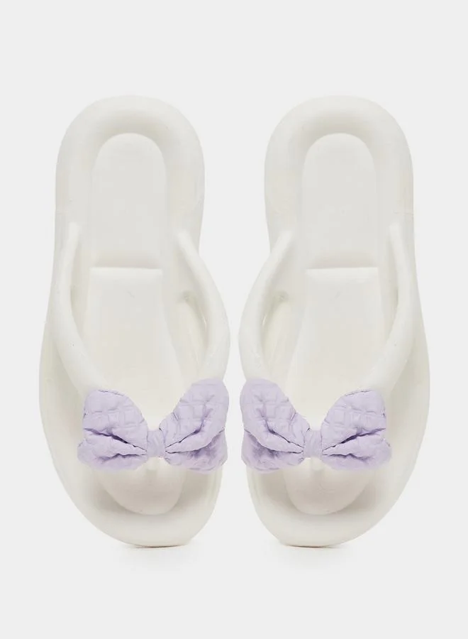 Take Two Bow Design Foam Slipper
