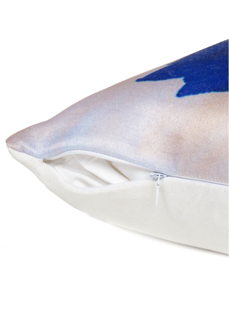 Oussum Floral Decorative Blue Throw Pillow Case Set of 2 For Car Seat Home Bedroom Sofa Home Decoration Office Chair (16 X 16 Inch)  - Image 3