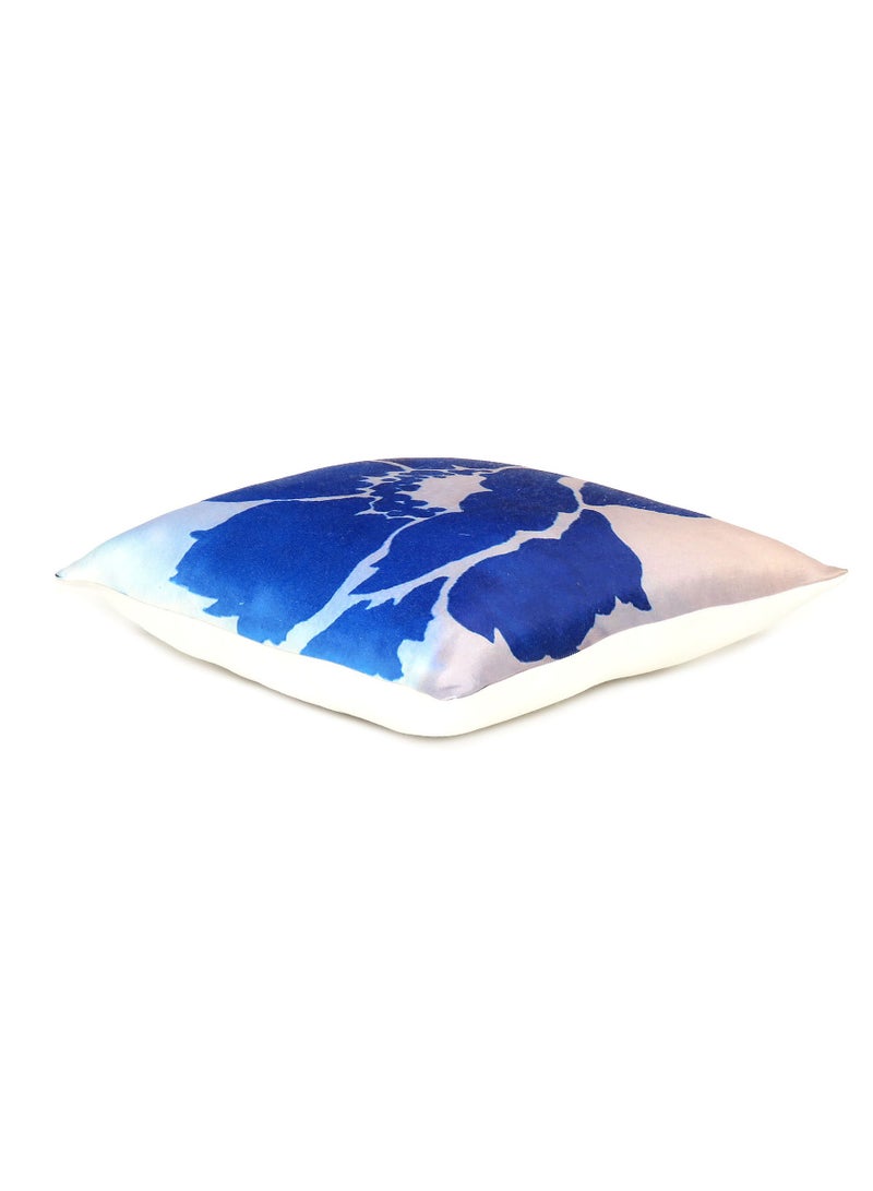 Oussum Floral Decorative Blue Throw Pillow Case Set of 2 For Car Seat Home Bedroom Sofa Home Decoration Office Chair (16 X 16 Inch)  - Image 2