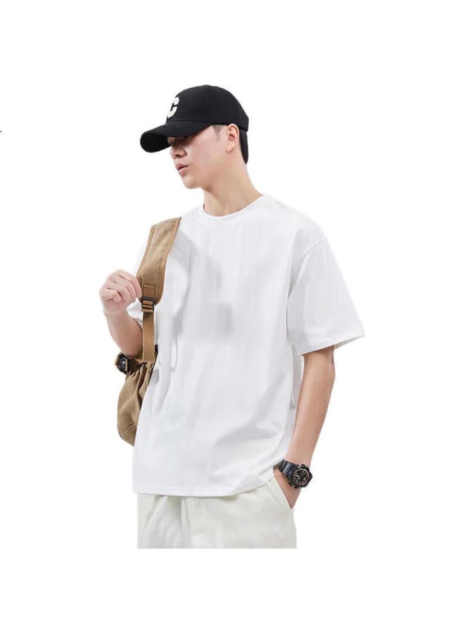 GENIOLAMODE Men'S Short Sleeve T-Shirt New Pure Cotton Heavyweight Comfortable Breathable Five-Point Sleeve Loose Casual All-Match Top - Image 1