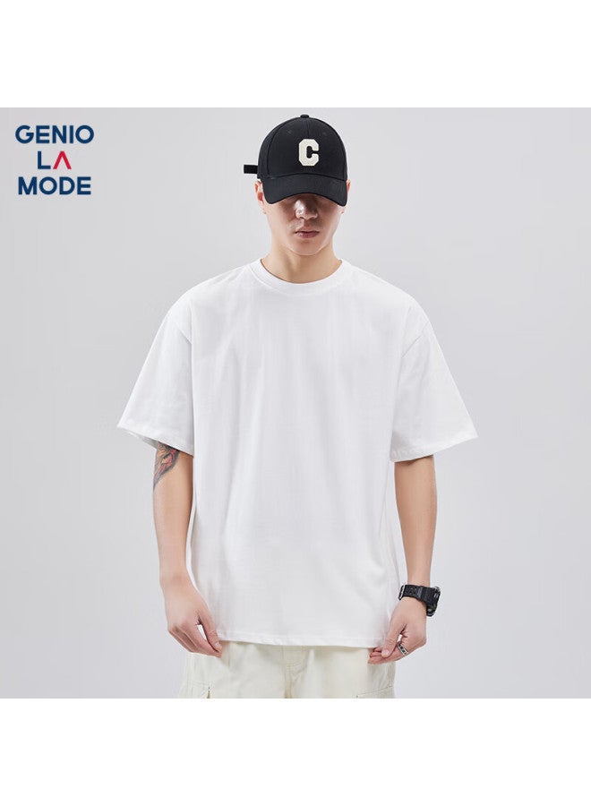 Geniolamode Men's Short Sleeve T-shirt New Pure Cotton Heavyweight Comfortable Breathable Five-point Sleeve Loose Casual All-match Top - Image 4