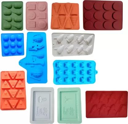 MoldBerry Moldberry Diwali Chocolate Mould Diwali Crackers Mold for Chocolate Making Multipurpose Mould for Cake garnishing Soaps Candles Set of 12 Pieces  - Image 1