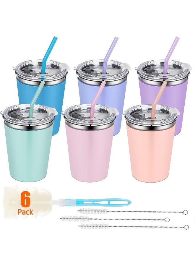 Rommeka Kids Sippy cups, 12oz 6Pack Toddler Cups with Straws, Lids and Colorful Silicone Sleeves, No Spill Sippy Cups for Toddlers, Kids and Adults - Image 1