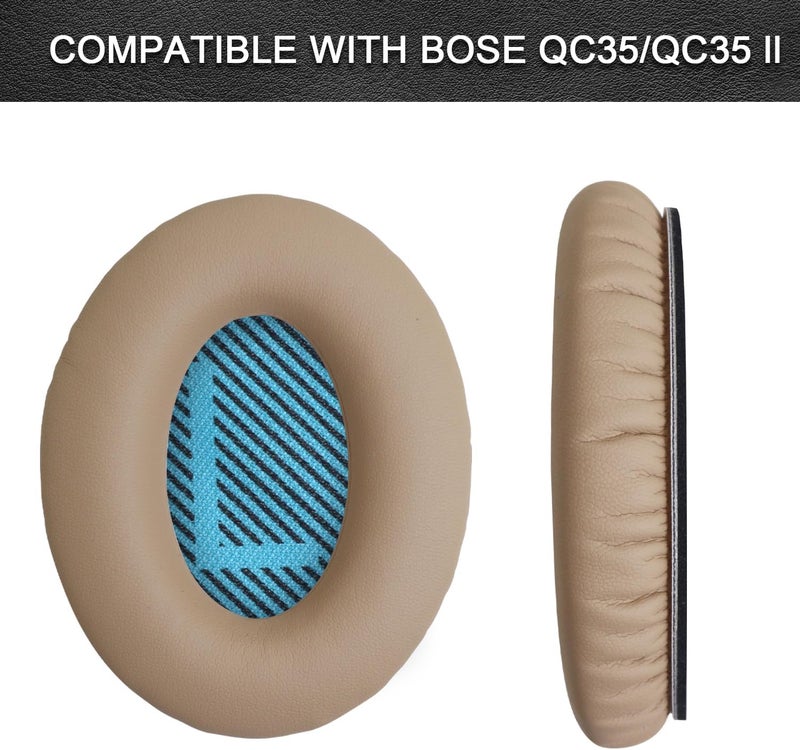 Niukeke Replacement Ear Pads for Bose QuietComfort 35/Quiet Comfort 35 II (qc 35/QC35 ii), Headphone Ear Covers, High Density Memory Cotton, Soft Leather, Adaptive Noise Isolation Headphones Pads Cushions - Image 2