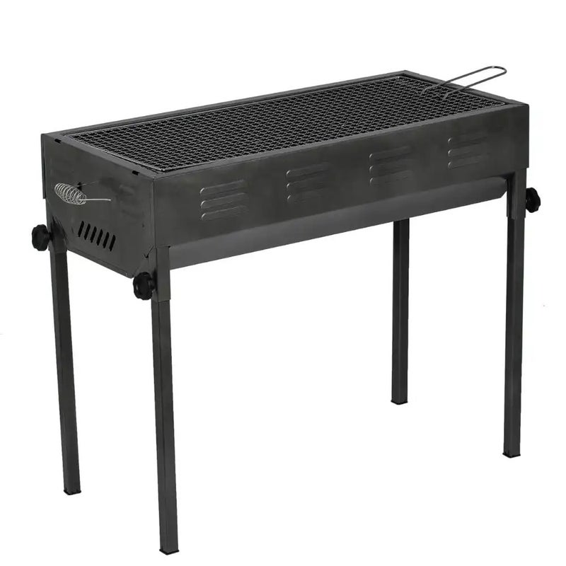 Double Layer Structure Portable Japanese Charcoal BBQ With Stand TL-517- Black
