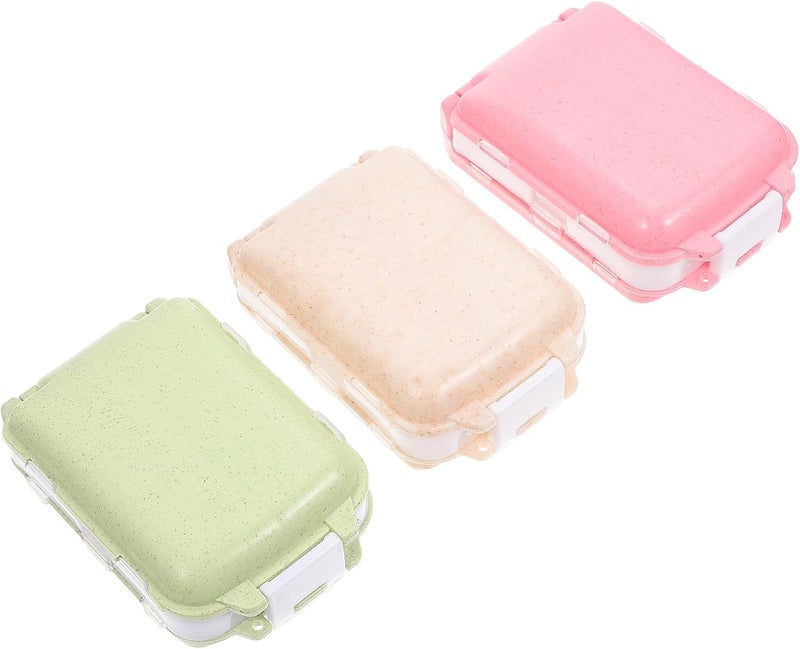 Portable Pill Organizer Case 3pcs Set, Compact Medicine Storage Holders with Compartments for Travel and Daily Use, Small Portable Containers for Supplements and Pills - Image 1