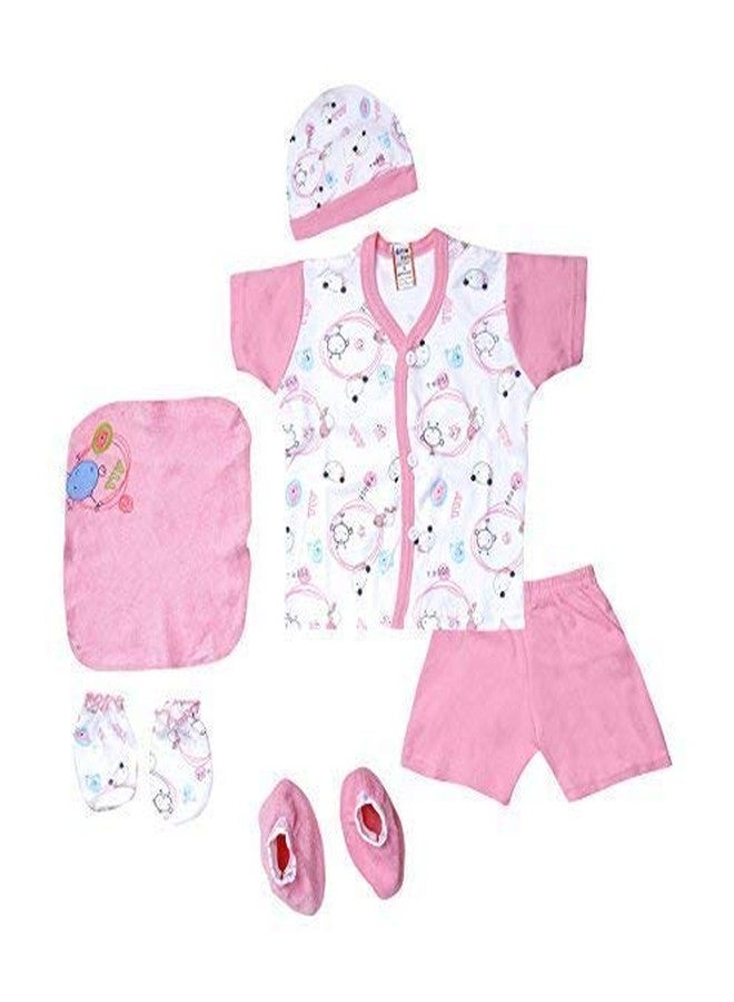 Pexmoon Pillow Pexmoon Portable Breast Feeding Pillow and Removable Cover Feeding Pillows with Random Color 6 pcs Dress Set for New Born Unisex Baby Gift Set (0-3 Months) (Navy Designed Flora) - Image 5