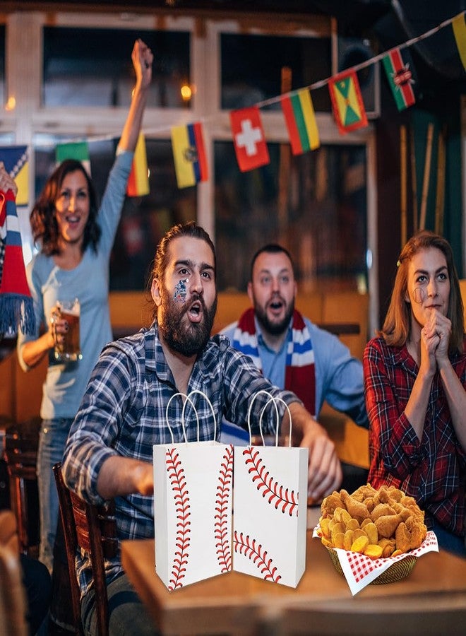 eowqeiur 12 PCS Baseball Goodie Bags With Handles Paper Gift Goodie Goody Treat Snack Treat Bags Game Sport Team Birthday Party Favors Supplies Wrap Softball Football Baggies Pouches Baby Shower Decorations - Image 5