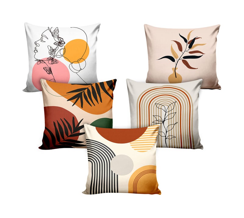 Ultimate Trends Polyester Digital Modern Printed Cushion Cover 24x24 Set of 5, Multi Color(UTCC-New-06_24) - Image 2