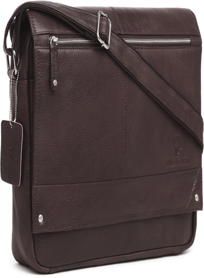 WildHorn Genuine Leather Messenger Bag for Men - 14.5-Inch Laptop Bag with Adjustable Straps & Multiple Compartments - Stylish & Durable Office Bag - 1-Year Warranty - Image 1