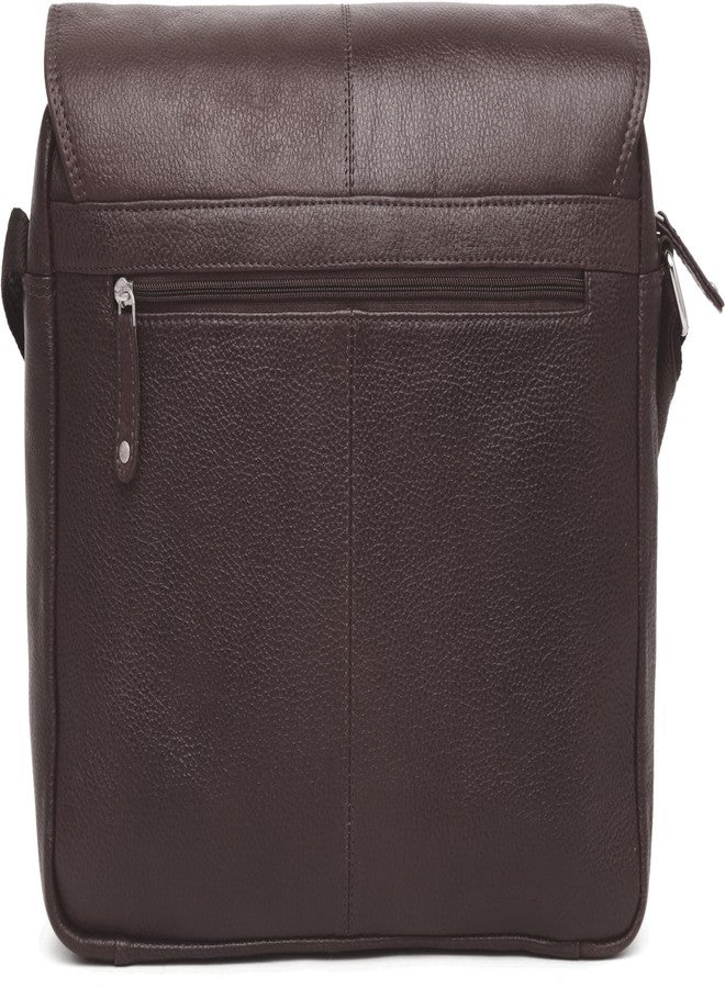 WildHorn Genuine Leather Messenger Bag for Men - 14.5-Inch Laptop Bag with Adjustable Straps & Multiple Compartments - Stylish & Durable Office Bag - 1-Year Warranty - Image 4