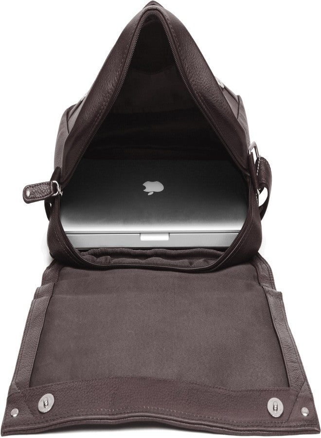 WildHorn Genuine Leather Messenger Bag for Men - 14.5-Inch Laptop Bag with Adjustable Straps & Multiple Compartments - Stylish & Durable Office Bag - 1-Year Warranty - Image 3