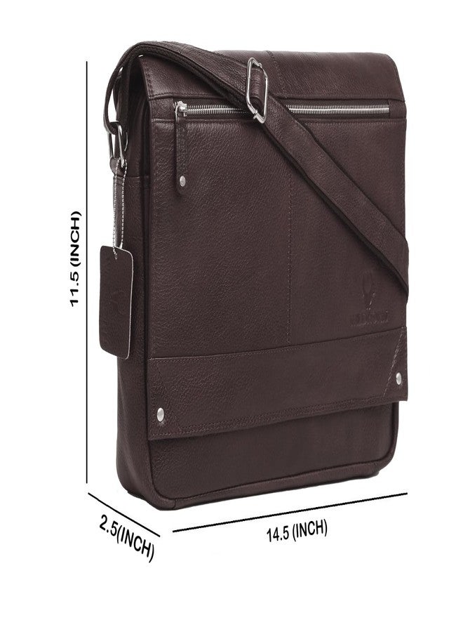 WildHorn Genuine Leather Messenger Bag for Men - 14.5-Inch Laptop Bag with Adjustable Straps & Multiple Compartments - Stylish & Durable Office Bag - 1-Year Warranty - Image 5