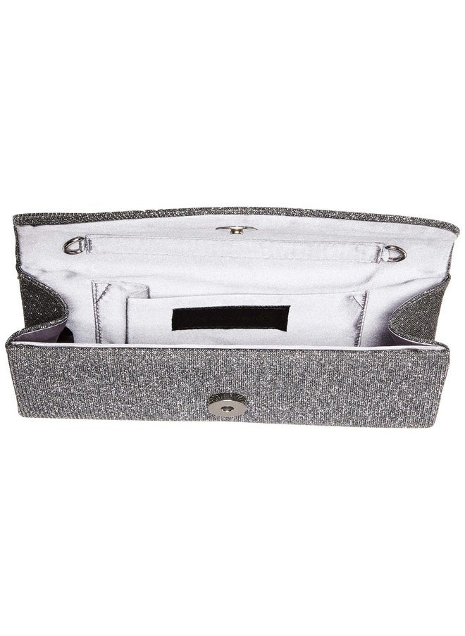 Jessica McClintock Jessica McClintock womens Vienna Sparkle & Shine Flap wristlet handbags, Pewter, One Size US  - Image 4