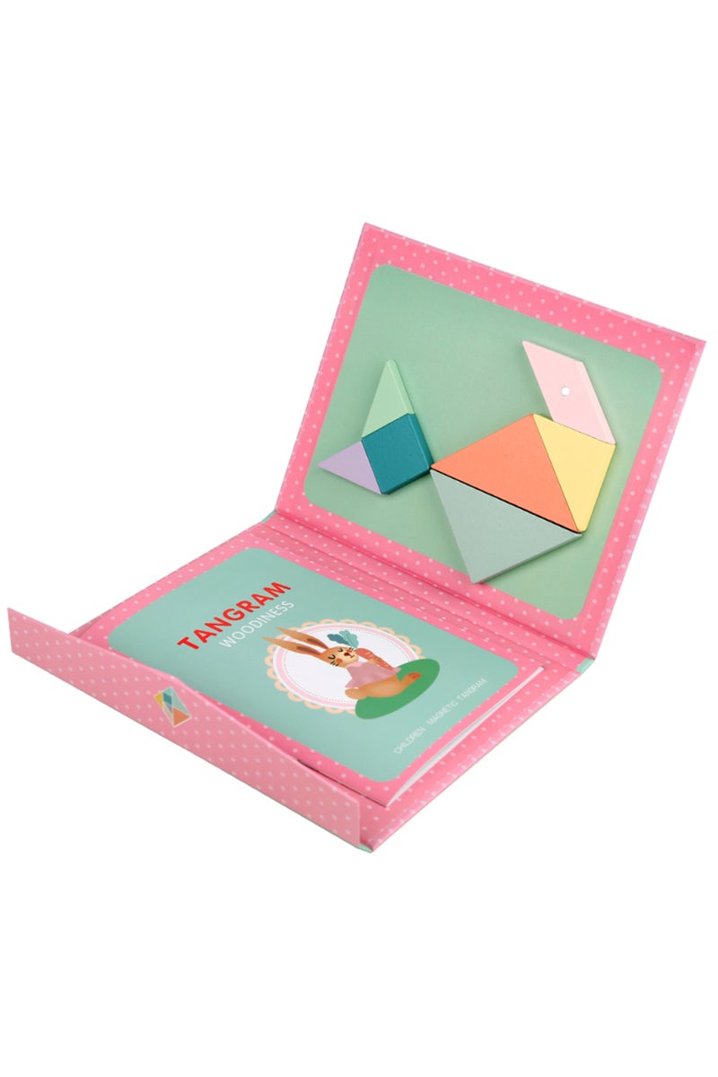 NB170C2 Early Childhood Education Magnetic Tangram Wooden Puzzle Colorful Puzzle Board for Toddlers