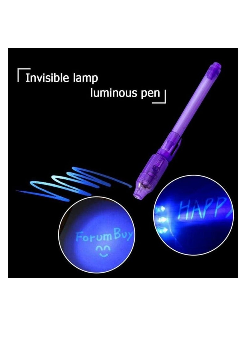 7Pcs 2 In 1 Glow Light Invisible Ink Pen UV Check Money Kids Painting Secret Learning Education Magic Pen, Highlighter, Painting Art, Creative Stationery Student Supplies, Greeting Card DIY, Invisible - Image 3